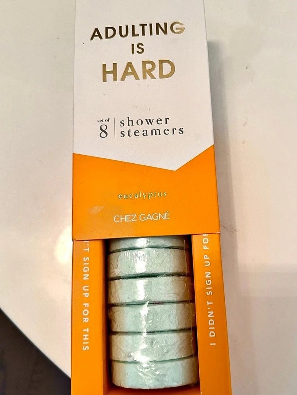 Chez Gagné Adulting Is Hard Shower Steamers Set of 8 NEW IN BOX